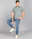 BLOCKS OF INDIA Cotton Hand Block Print Half Sleeves Summer Shirt for Men Zig Zag