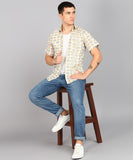 BLOCKS OF INDIA Cotton Hand Block Print Half Sleeves Summer Shirt for Men Brown Elephant