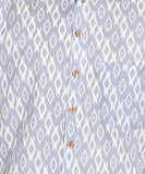 BLOCKS OF INDIA Cotton Hand Block Print Half Sleeves Summer Shirt for Men (Grey Ikat)