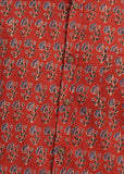 BLOCKS OF INDIA Cotton Hand Block Print Half Sleeves Summer Shirt for Men Red Turq Flr