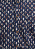 BLOCKS OF INDIA Cotton Hand Block Print Half Sleeves Summer Shirt for Men Blue Red Buti