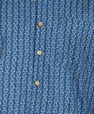 BLOCKS OF INDIA Cotton Hand Block Print Half Sleeves Summer Shirt for Men Blue Triangle