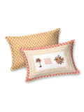 Hand Block Printed Cotton Super King Size Bedsheet(270x 270) (PALM TREE ORANGE)