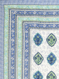 BLOCKS OF INDIA Hand Block Printed Cotton King Size Quilt (Grey Rose)