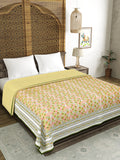 Hand Block Printed 100% Cotton Dohar King Size Reversible (Green Gad Buti)