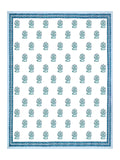 Hand Block Printed 40's Cotton Super King Size Bedsheet(290 x 290) (116 Blue Green Bird)