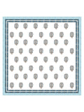 Hand Block Printed 40's Cotton Super King Size Bedsheet(290 x 290) (116 Blue Grey Motif)