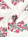 Hand Block Printed 40's Cotton Super King Size Bedsheet(290x 290) (116 Green Flower)