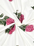 Hand Block Printed 40's Cotton Super King Size Bedsheet(290 x 290) (116 Pink Green Rose)