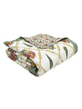BLOCKS OF INDIA Hand Block Printed Cotton King Size Quilt (Green Patti)
