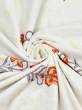 Hand Block Printed 100% Cotton Dohar King Size Reversible (Grey Orange Flower)