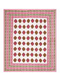 BLOCKS OF INDIA Hand Block Printed Cotton King Size Quilt (Pink Peach Rose)