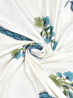 BLOCKS OF INDIA Hand Block Printed Cotton Super King Size Bedsheet(245 X 270 CM) (Color 12)