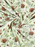 Hand Block Printed Cotton Summer Single Size Reversible Printed Malmal Dohar Open Green Motifs