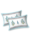 BLOCKS OF INDIA Hand Block Printed Cotton Super King Size Bedsheet(245 X 270 CM) (Color 12)
