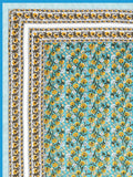Cotton Single Size Quilt Hand Block Print for Light Winters (150x225 cm) (Blue gad buti)