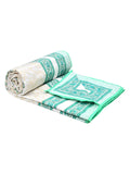 Cotton Single Size Quilt Hand Block Print for Light Winters (150x225 cm) (Light Green Tree)