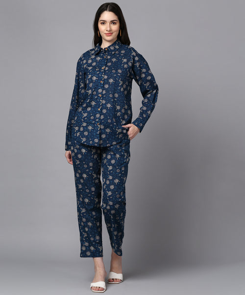 BLOCKS OF INDIA Cotton Hand Block Print Oversized co ord Sets for Women/Girls