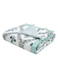 Cotton Single Size Quilt/ Rajai Hand Block Print for Light Winters (150x225 cm) (Turq Bel)