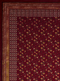 Hand Block Printed Cotton Super King Size Bedsheet(270x 270) (Batik maroon)
