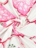BLOCKS OF INDIA Hand Block Print Cotton King Size Bedsheet (Mughal PInk)