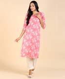 BLOCKS OF INDIA Cotton Hand Printed Long Kurti for Women