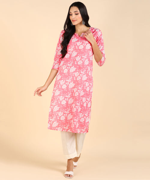 BLOCKS OF INDIA Cotton Hand Printed Long Kurti for Women