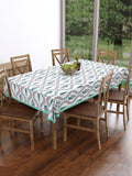 PURE COTTON RAJASTHANI HAND BLOCK PRINT SIX SEATER TABLE CLOTH (TURQ TILAK BUTA)