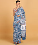 BLOCKS OF INDIA Hand Block Print Cotton Sarees For Women with Unstitched Blouse Piece Color 17