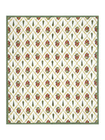 BLOCKS OF INDIA Hand Block Printed Cotton King Size Quilt (Green Patti)