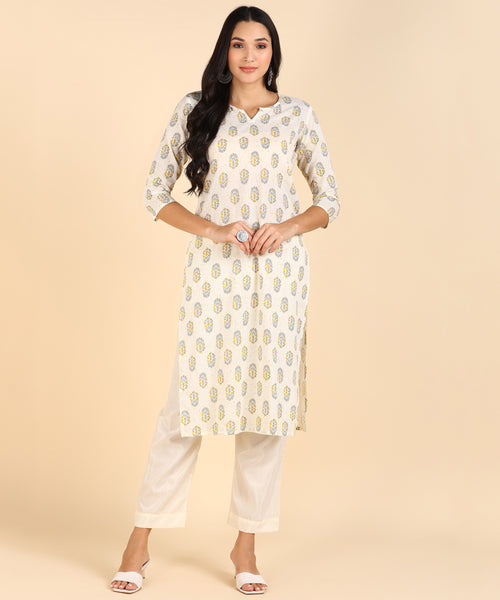 BLOCKS OF INDIA Cotton Hand Printed Long Kurti for Women