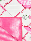 Cotton Dohar / Blanket King Bed Size Hand Block Printed (Pink Mughal)