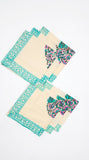 Hand Block Print Cotton Table Napkin (Turq Buta)