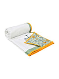 Hand Block Printed Cotton Summer Single Size Reversible Printed Malmal Dohar Green Tol