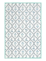 Cotton Single Size Quilt/ Rajai Hand Block Print for Light Winters (150x225 cm) (Turq Bel)