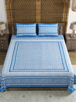 BLOCKS OF INDIA Hand Block Printed 250 TC Cotton Super King Size Bedsheet(245 X 270 CM) (Color 2)