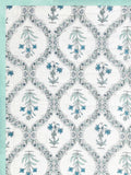 Cotton Single Size Quilt/ Rajai Hand Block Print for Light Winters (150x225 cm) (Turq Bel)