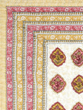 BLOCKS OF INDIA Hand Block Printed Cotton King Size Quilt (Pink Peach Rose)