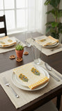 Hand Block Print Cotton Table Napkin (Yellow Buta)