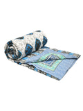 BLOCKS OF INDIA Hand Block Printed Cotton King Size Quilt (Grey Rose)