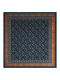 Hand Block Printed Cotton Super King Size Bedsheet(270x 270) (Batik Blue)