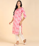 BLOCKS OF INDIA Cotton Hand Printed Long Kurti for Women