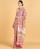 BLOCKS OF INDIA Hand Block Print Cotton Sarees For Women with Unstitched Blouse Piece Color 13