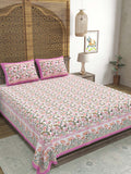King Size Pure Cotton Hand Block Print Bedsheet (Block 4)
