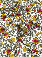BLOCKS OF INDIA Hand Block Printed Cotton King Size Quilt (Green Patti)