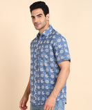 BLOCKS OF INDIA Cotton Hand Block Print Half Sleeves Summer Shirt for Men