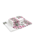 BLOCKS OF INDIA Cotton Hand Block Printed Soft Waffle Fabric Towel Set : 1 Bath Towel and 4 Hand Towel (Color 31)