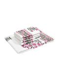 BLOCKS OF INDIA Cotton Hand Block Printed Soft Waffle Fabric Towel Set : 1 Bath Towel and 4 Hand Towel (Color 31)