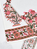 BLOCKS OF INDIA Cotton Hand Block Printed Soft Waffle Fabric Towel Set : 1 Bath Towel and 4 Hand Towel (Color 32)
