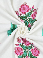 BLOCKS OF INDIA Cotton Hand Block Printed Soft Waffle Fabric Towel Set : 1 Bath Towel and 4 Hand Towel (Color 37)